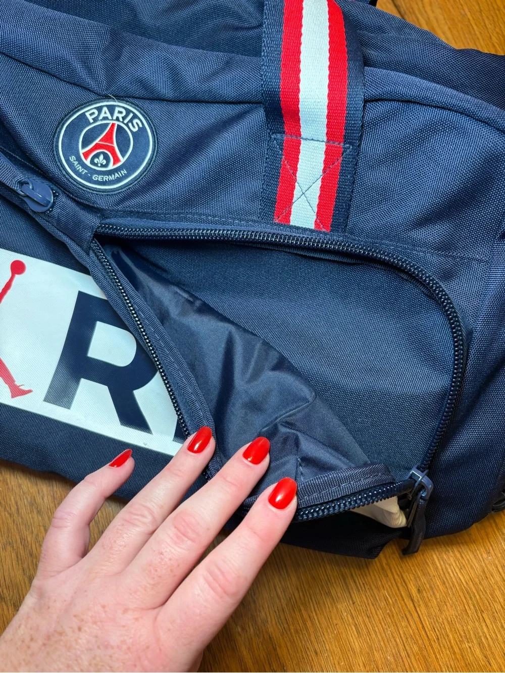 Jordan x PSG Paris Saint-Germain Duffel Gym Bag Navy Red White